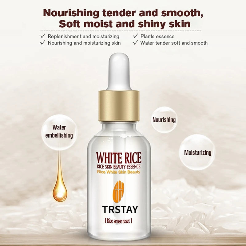 New White Rice Whitening Serum Face Moisturizing Cream Anti Wrinkle Anti Aging Face Fine Lines Acne Treatment Skin Care