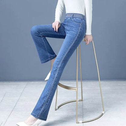 Flared Jeans Flare Jeans Low Waist Loose Comfortable Jeans For Women Pants 2022 Elastic Fashion Denim Pant Trousers