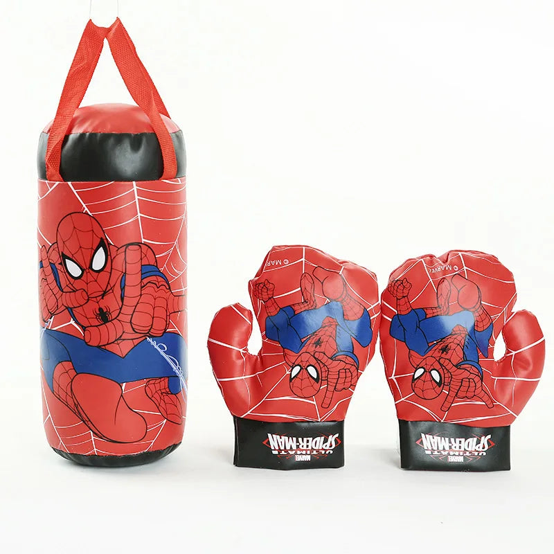 Spider Man Children'S Mini Boxing Set Glove+Bag Anime Cartoon Cute Sports Toy Physical Training Boy Girl Birthday X-Mas Gift Kid