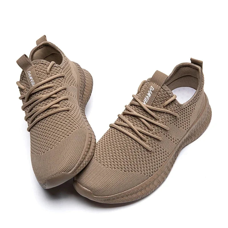 Fujeak Ultralight Running Shoes for Men Casual Breathable Mesh Sneakers Anti-slip Fashion Solid Colour Men's Shoes Plus Size 46