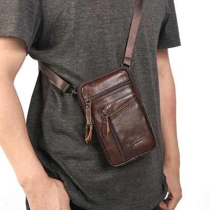 Men's Genuine Leather Crossbody Shoulder Bags