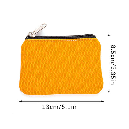 Solid Color DIY Canvas Coin Purse Zipper Mini Coin Key Bag Money Pocket Women Men Simple Coin Purse Small Wallet