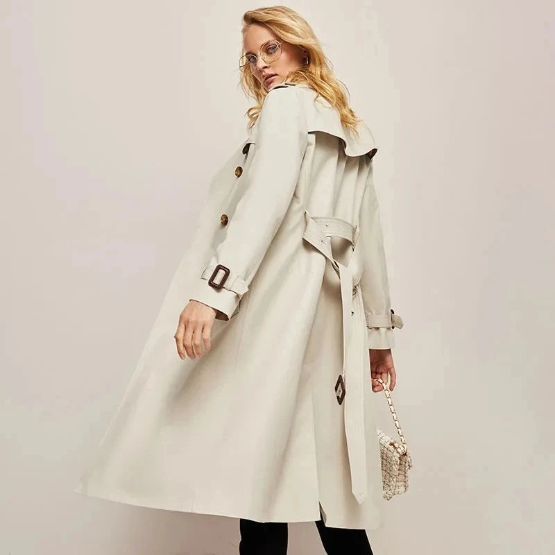 2024 Spring And Autumn Youthful Woman Clothes  Women's Trench Coat New In Outerwears Double Breasted Pockets Overcoat Female