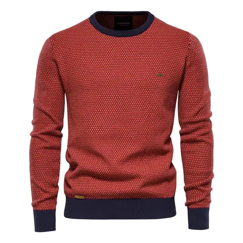 Cotton Spliced Pullovers Sweater Men Casual Warm O-Neck Quality Mens Knitted Sweater Winter Fashion Sweaters for Men Size M-3Xl