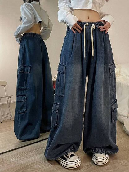 Jeans Tooling Loose Wide Leg Pants Women